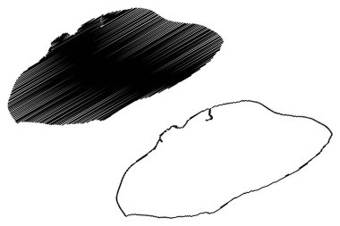 Mersea Adası (Büyük Britanya Birleşik Krallığı ve Kuzey İrlanda, İngiltere) harita vektör çizimi, Mersea harita adası çizimi