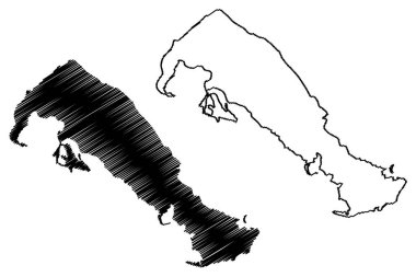 Cayo Guajaba Adası (Küba Cumhuriyeti, Orta Amerika, Karayip Adaları) harita vektör çizimi, Cayo Guajaba haritası çizimi
