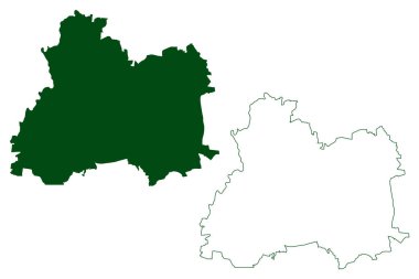 Valle de Santiago municipality (Free and Sovereign State of Guanajuato, Mexico, United Mexican States) map vector illustration, scribble sketch Valle de Santiago map