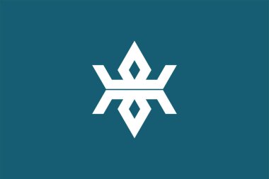 Flag of Iwate Prefecture (Japan) - vector, Stylized character (iwa) in white, centered on a grayish-blue background