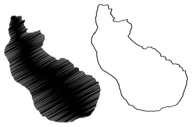 Sint Eustatius adası (Hollanda Krallığı, Hollanda Antilleri, Orta Amerika, Karayip adaları) harita vektör çizimi, çizim haritası Statia haritası