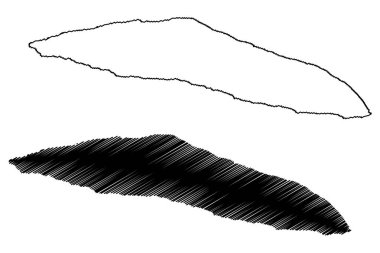 Tortuga Adası (Haiti Cumhuriyeti, Orta Amerika, Karayip Adaları) harita vektör çizimi, kroki Kaplumbağa haritası