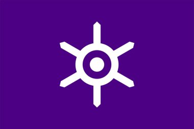 Flag of Tokyo Prefecture (Japan) - vector, Tokyo Metropolis, white Metropolitan Crest on an Edo purple background