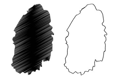 Battimalv Adası (Hindistan Cumhuriyeti, Nicobar Archipelago, Hint Okyanusu) harita vektör çizimi, çizim çizimi Battimalv haritası