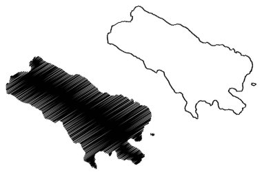 Enggano Adası (Endonezya Cumhuriyeti, Hint Okyanusu) harita vektör çizimi, karalama çizimi Enggano haritası