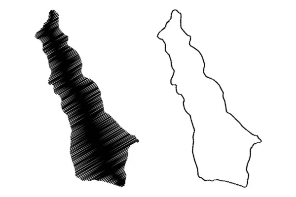 Isla Kondul República India Archipiélago Nicobar Océano Índico Mapa Vector — Vector de stock