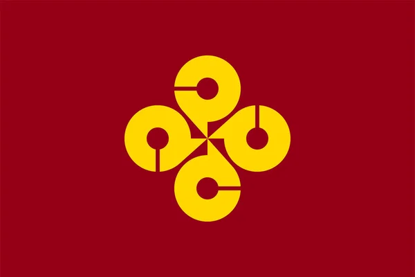 Bendera Prefektur Shimane Jepang Vektor Emas Dan Merah - Stok Vektor