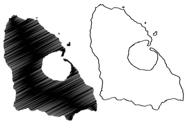 サンパウロ島 フランス共和国 フランス インド洋 フランス南部と南極の土地 地図ベクトル図 スケッチブック サンパウロ地図 — ストックベクタ