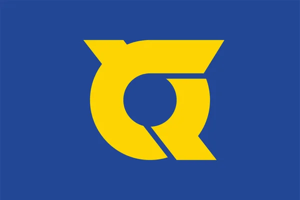 Bandiera Della Prefettura Tokushima Giappone Vettore Giallo Blu Indaco — Vettoriale Stock