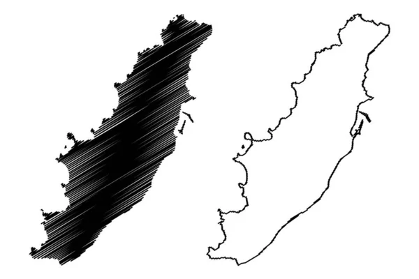 Awashima Eiland Japan Oost Azië Japanse Archipel Kaart Vector Illustratie — Stockvector