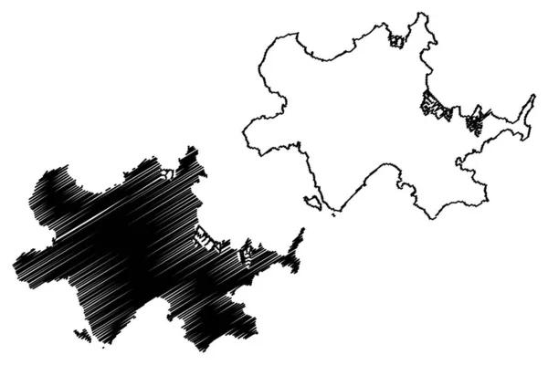 Hakata岛 日本群岛 地图矢量图解 速写草图Hakata地图 — 图库矢量图片