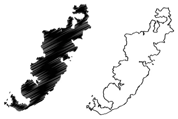 Ilha Hirado Japão Ásia Oriental Arquipélago Japonês Mapa Ilustração Vetorial —  Vetores de Stock