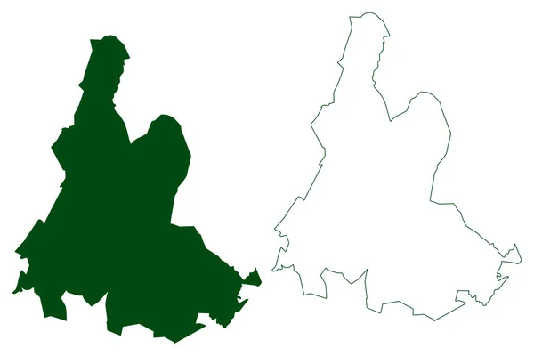 Tlalchapa市 墨西哥合众国格雷罗州自由和主权 地图矢量图解 草签草图Tlalchapa地图 — 图库矢量图片