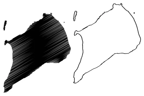 Iwo Jima Island Japan East Asia Japanese Archipelago Map Vector — Stock Vector