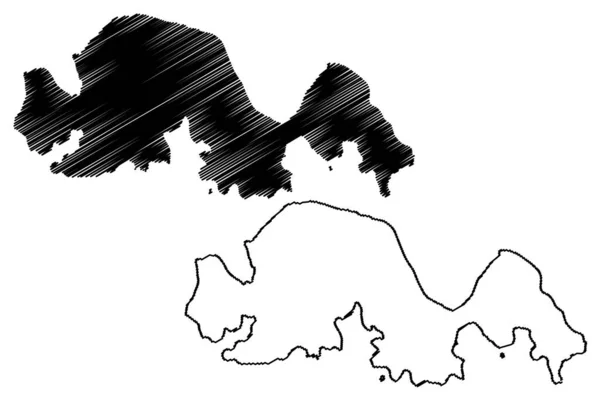 Kakuishima岛 日本群岛 地图矢量图解 速写草图Kakuishima地图 — 图库矢量图片