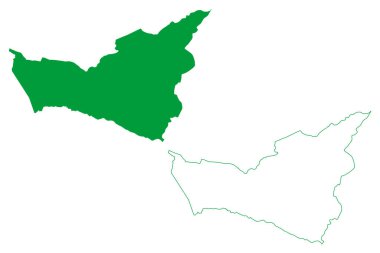 Umari Belediyesi (Ceara State, Belediyeleri, Brezilya Federatif Cumhuriyeti) harita vektör ilüstrasyonu, çizim Umari haritası