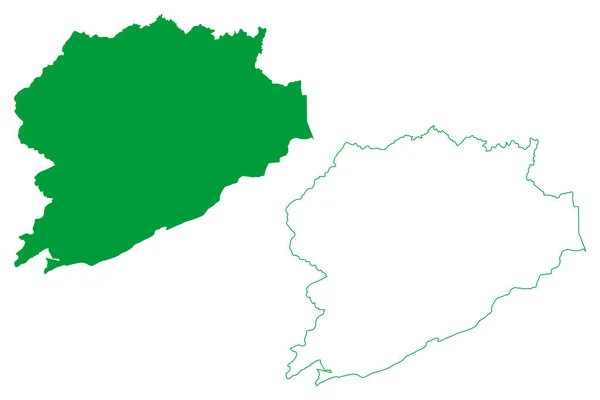 ジュカス自治体 ブラジルの地方自治体 連邦共和国 地図ベクトル図 スケッチブック地図 — ストックベクタ