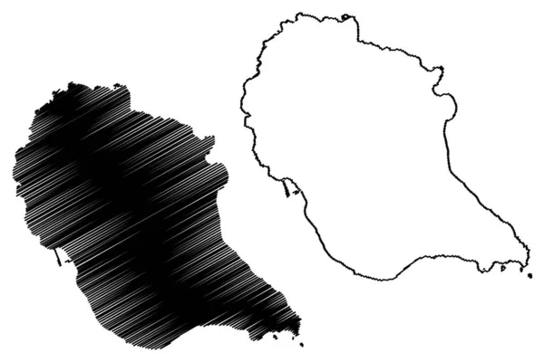 中之島 東アジア 日本列島 トカラ列島 鹿児島県 地図ベクトル図 スケッチブルスケッチ中野島地図 — ストックベクタ