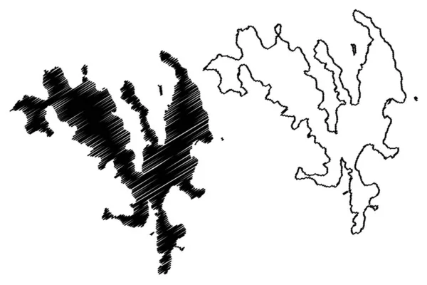 Naru Insel Japan Ostasien Japanische Inselgruppe Goto Inseln Kartenvektorillustration Kritzelskizze — Stockvektor