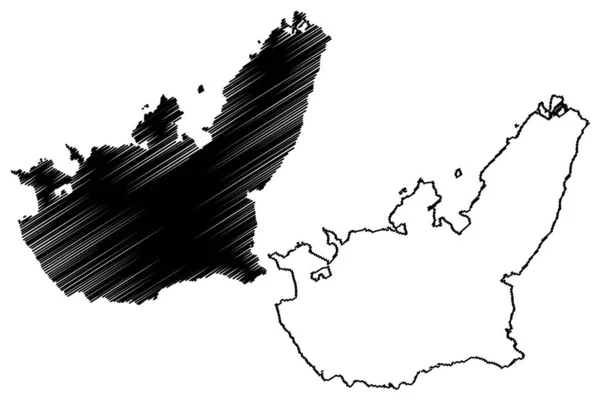 大阪神島 東アジア 日本列島 地図ベクトル図 スケッチブルスケッチ大阪神島地図 — ストックベクタ