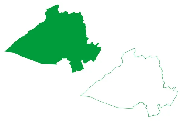 タラファス自治体 ブラジルの地方自治体 ブラジル連邦共和国 地図ベクトル図 スクリブルスケッチタラファス地図 — ストックベクタ