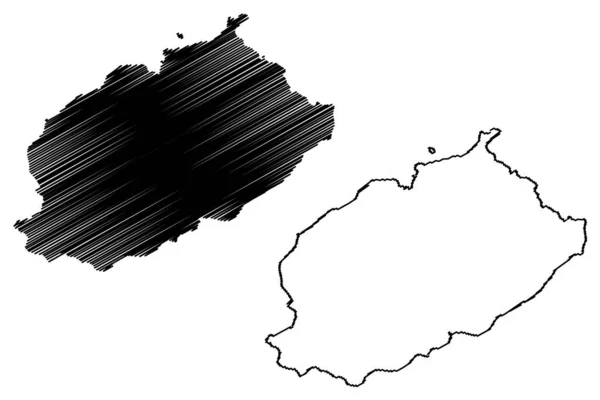 大阪島 東アジア 日本列島 地図ベクトル図 スケッチブルスケッチ大阪島地図 — ストックベクタ
