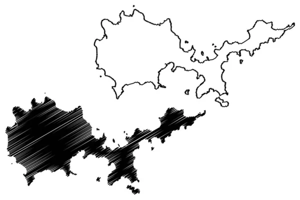 Suo Oshima Wyspa Japonia Azja Wschodnia Japoński Archipelag Mapa Wektor — Wektor stockowy