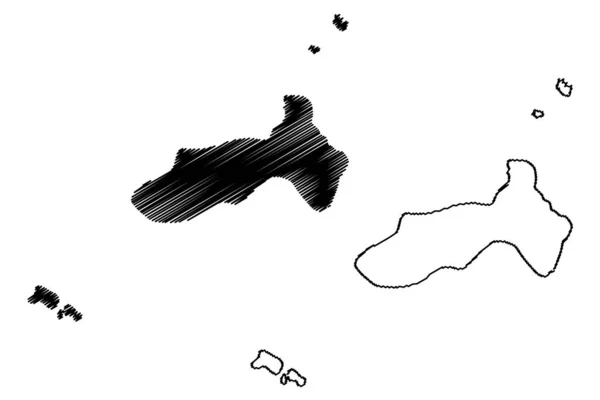 Îles Galite République Tunisienne Archipel Illustration Vectorielle Carte Croquis Croquis — Image vectorielle