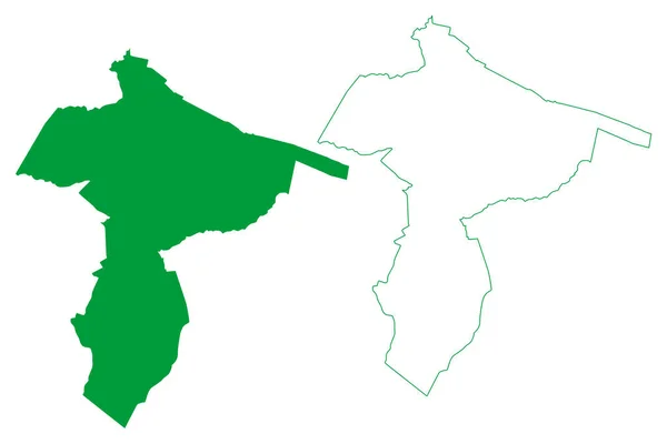 马拉卡瑙市 塞阿拉州 巴西市 巴西联邦共和国 地图矢量图解 速写草图马拉卡纳地图 — 图库矢量图片