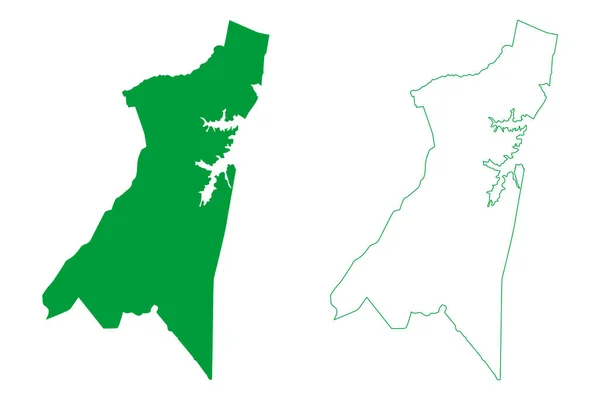 パカトゥバ自治体 ブラジルの地方自治体 ブラジル連邦共和国 地図ベクトル図 スクリブルスケッチパカトゥバ地図 — ストックベクタ