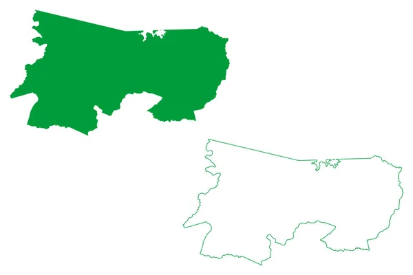 Муниципалитет Уруока Ceara State Муниципалитеты Бразилии Федеративная Республика Бразилия Map — стоковый вектор