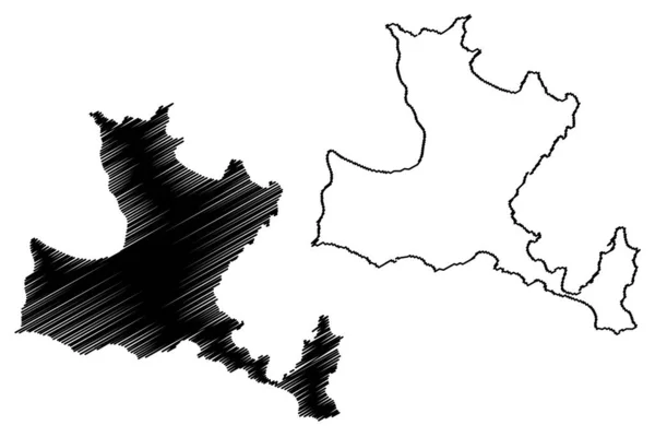 帕萨瓦尼岛 土耳其共和国 地图矢量图解 潦草草图Halone Ada地图 — 图库矢量图片