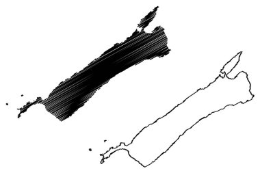 Tavolara Adası (Sardunya, İtalya Cumhuriyeti, İtalya) harita vektör çizimi, çizim Tavolara haritası