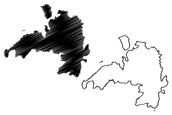 Thymaina Ostrov Řecká Republika Řecko Řecký Ostrov Mapa Vektorové Ilustrace — Stockový vektor