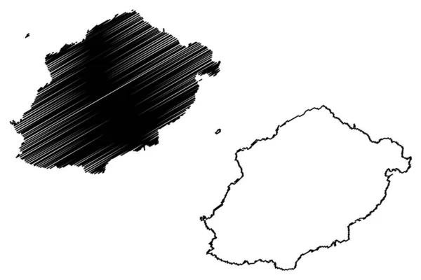 Wyspa Ustica Republika Włoska Włochy Sycylia Mapa Wektor Ilustracja Skecz — Wektor stockowy