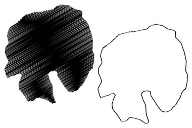 Bagabag Adası (Yeni Gine, Pasifik Okyanusu, Bismarck Takımadası) harita vektör çizimi, çizim çizimi Bagabag haritası