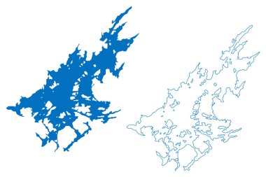 Inari Gölü (Finlandiya Cumhuriyeti) harita vektör çizimi, çizim Inarinjrvi haritası
