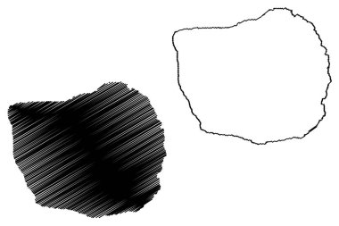 Fernandina Adası (Ekvador Cumhuriyeti, Pasifik Okyanusu, Latin veya Güney Amerika, Galapagos Adaları, Archipielago de Colon) harita vektör çizimi, çizim Isla Narborough haritası