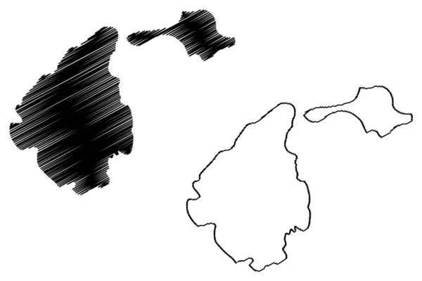 Острови Фені Нова Гвінея Тихий Океан Архіпелаг Бісмарка Картографічна Ілюстрація — стоковий вектор