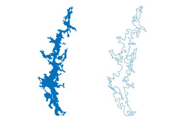 Paijanne Gölü (Finlandiya Cumhuriyeti) harita vektör çizimi, çizim haritası