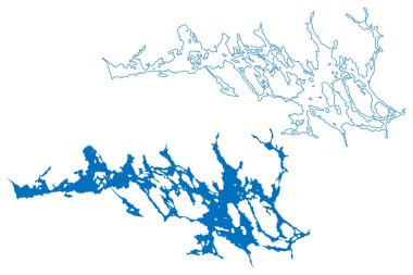 Malaren Gölü (İsveç Krallığı) harita vektör çizimi, çizim Malar Gölü haritası