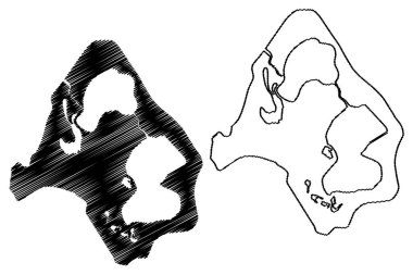 Maiao Adası (Fransa, Fransa Cumhuriyeti, Pasifik Okyanusu, Society Adaları Takımadaları, Fransız Polinezyası) harita vektör çizimi, Mai 'ao haritası çizimi