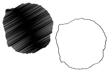 Manam Adası (Yeni Gine, Pasifik Okyanusu, Bismarck Takımadası) harita vektör çizimi, karalama çizimi Manam Motu haritası