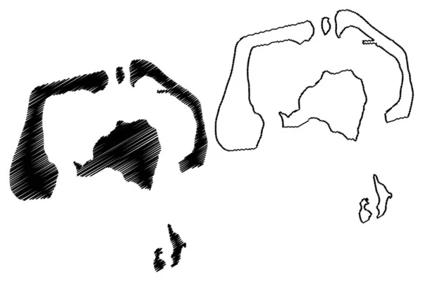 Острів Маупіті Франція Французька Республіка Тихий Океан Острови Товариства Архіпелаг — стоковий вектор