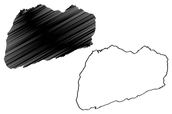北西摩岛 厄瓜多尔共和国 太平洋 拉丁美洲或南美洲 加拉帕戈斯群岛 科隆群岛 地图矢量图解 涂鸦草图 — 图库矢量图片