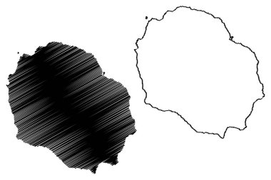 Pinzon Adası (Ekvador Cumhuriyeti, Pasifik Okyanusu, Latin veya Güney Amerika, Galapagos Adaları, Archipielago de Colon) harita vektör çizimi, çizim Isla Duncan haritası