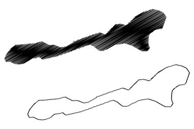 Pak Adası (Yeni Gine, Pasifik Okyanusu, Bismarck Takımadaları, Amirallik Adaları) harita vektör çizimi, çizim Pak haritası