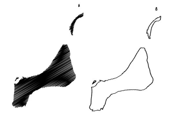 Île Oeno Royaume Uni Grande Bretagne Irlande Nord Océan Pacifique — Image vectorielle