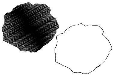 Tolokiwa Adası (Yeni Gine, Pasifik Okyanusu, Bismarck Takımadası) harita vektör çizimi, çizim çizimi Lottin haritası