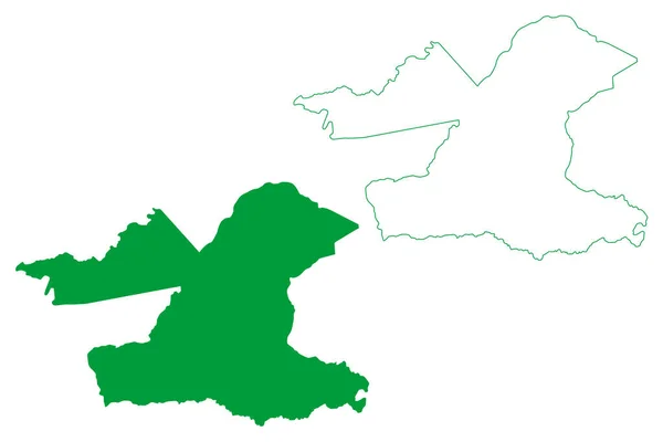 ムカンボ自治体 ブラジルの地方自治体 ブラジル連邦共和国 地図ベクトル図 スクリブルスケッチムカンボ地図 — ストックベクタ